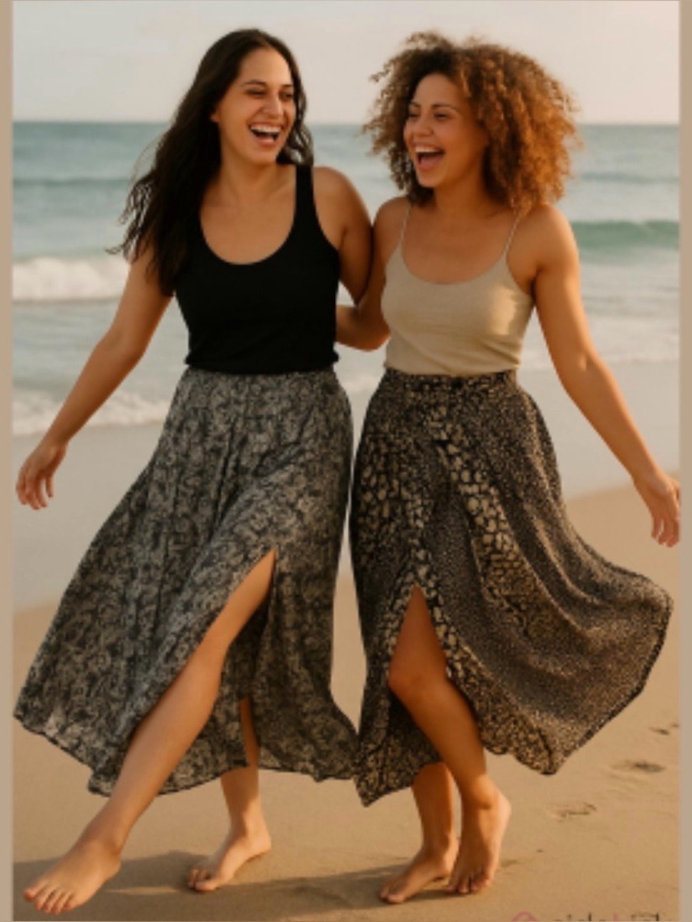 90s 2PC NUBIAN QUEEN ANIMAL PRINT & CM SHAPES FLORAL BOHEMIAN MIDI SKIRT SZ L